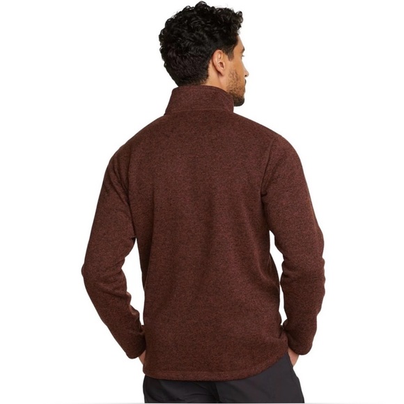 Eddie Bauer Radiator Fleece 1/4 Zip LS Sweater Maroon Color WINE TASTING NEW - Picture 2 of 11